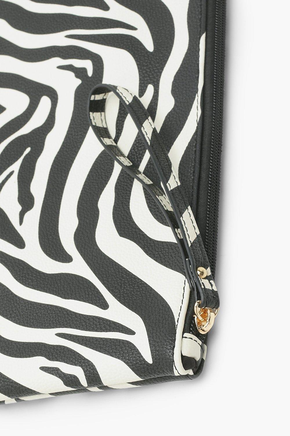 Zebra print clutch sale