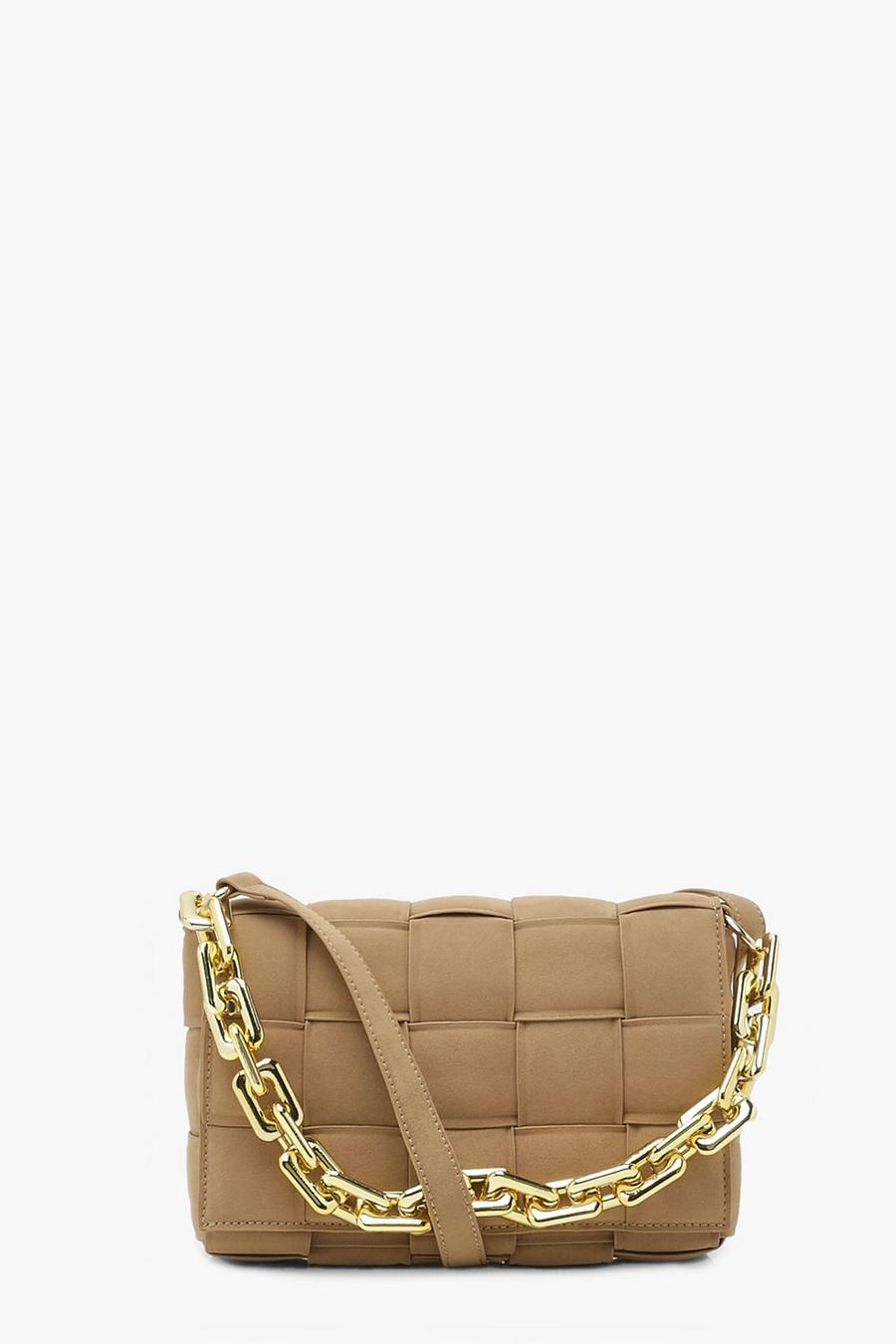 Soft tan beige Quilted Chunky Chain Bag