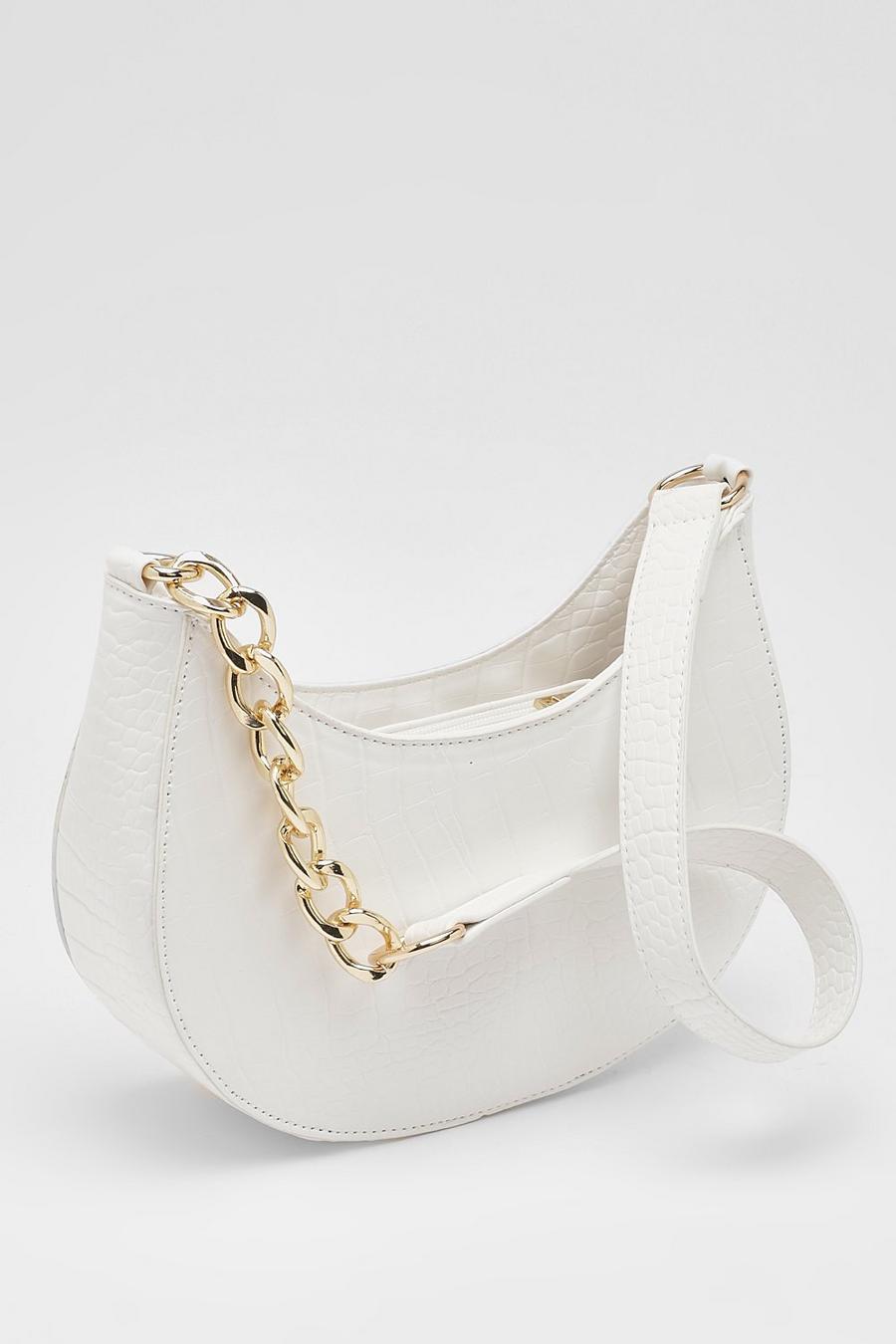 White Chunky Chain Shoulder Bag image number 1