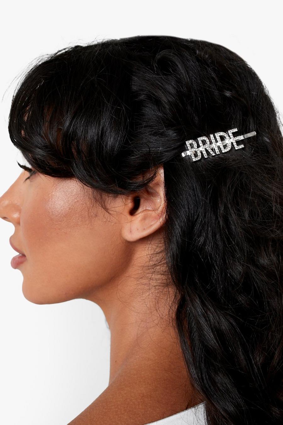 Fermaglio per capelli da sposa con scritta Bride, Silver image number 1