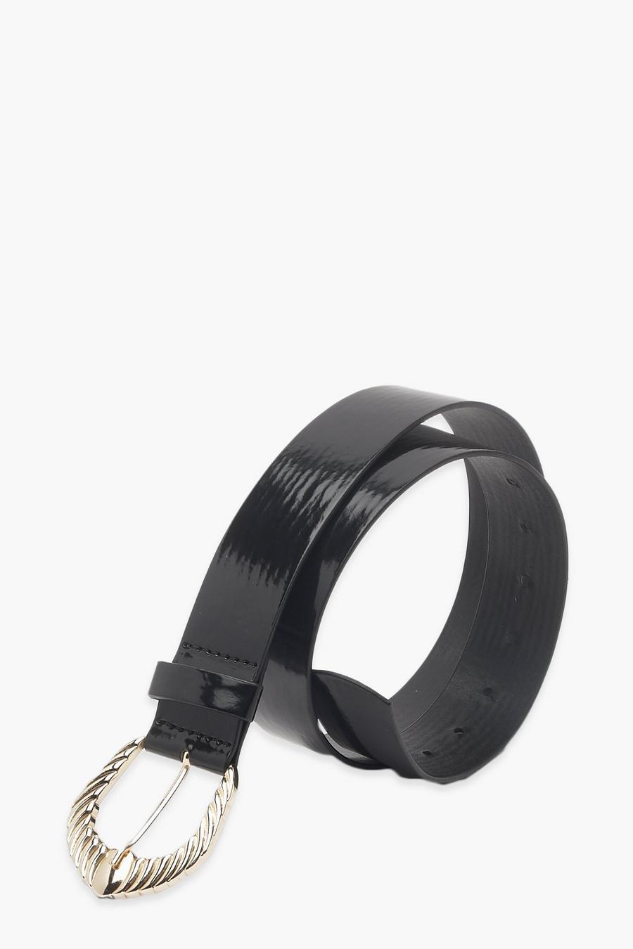 Cintura stile Western Festival con fibbia con dettagli, Black image number 1
