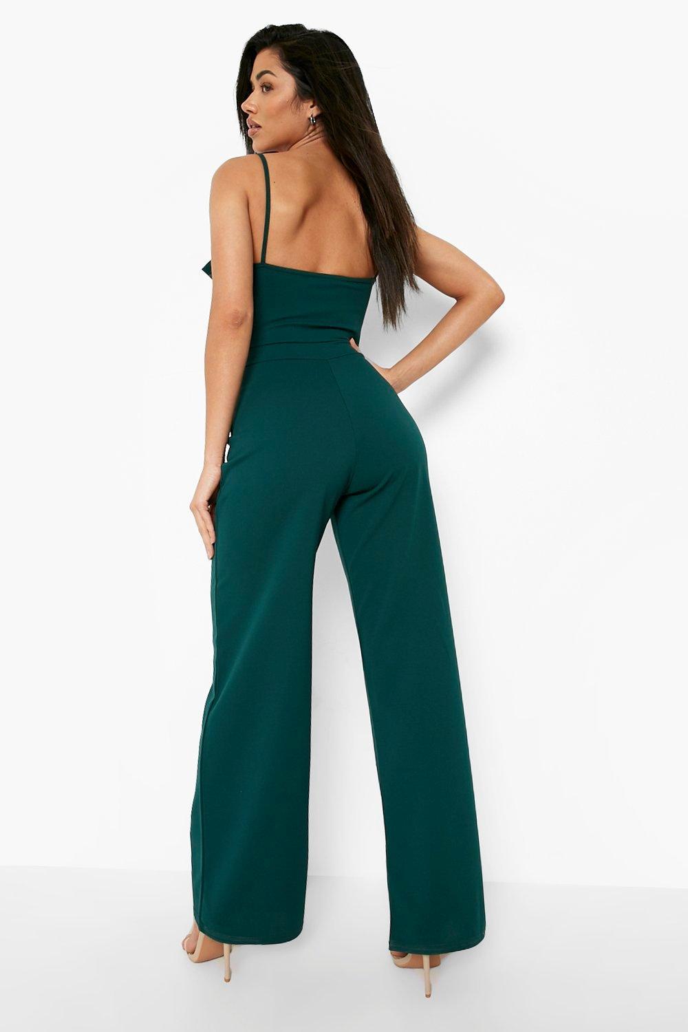 Strappy Lapel Detail Wide Leg Jumpsuit | boohoo NZ