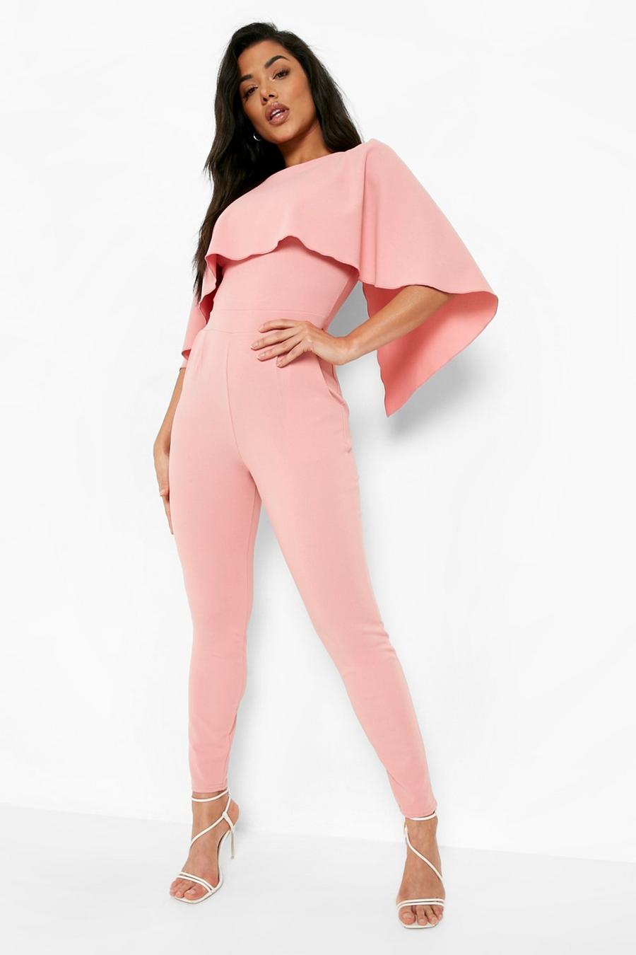Dusty rose pink Double Layered Tapered Jumpsuit