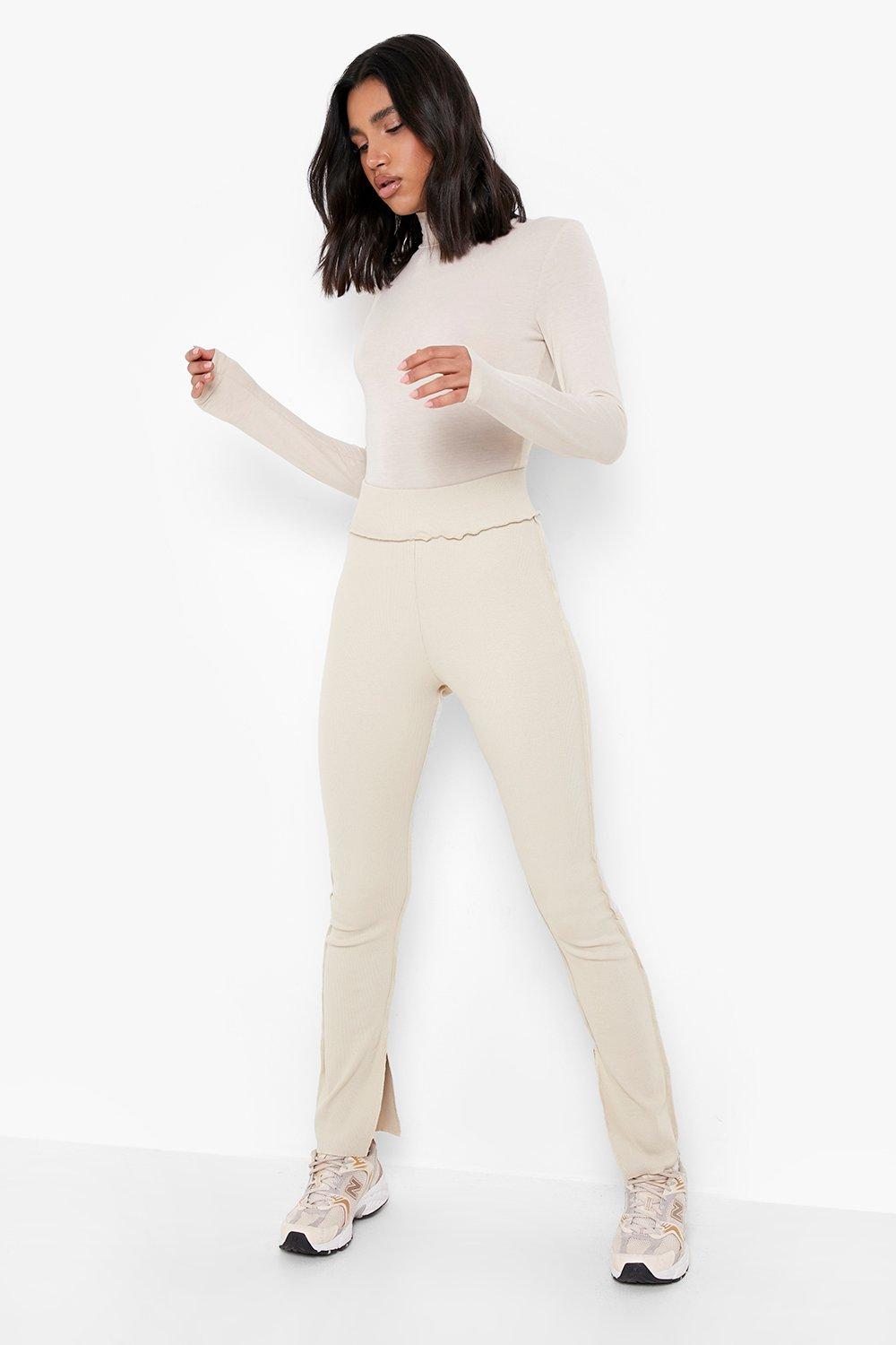 Beige legging split Zara