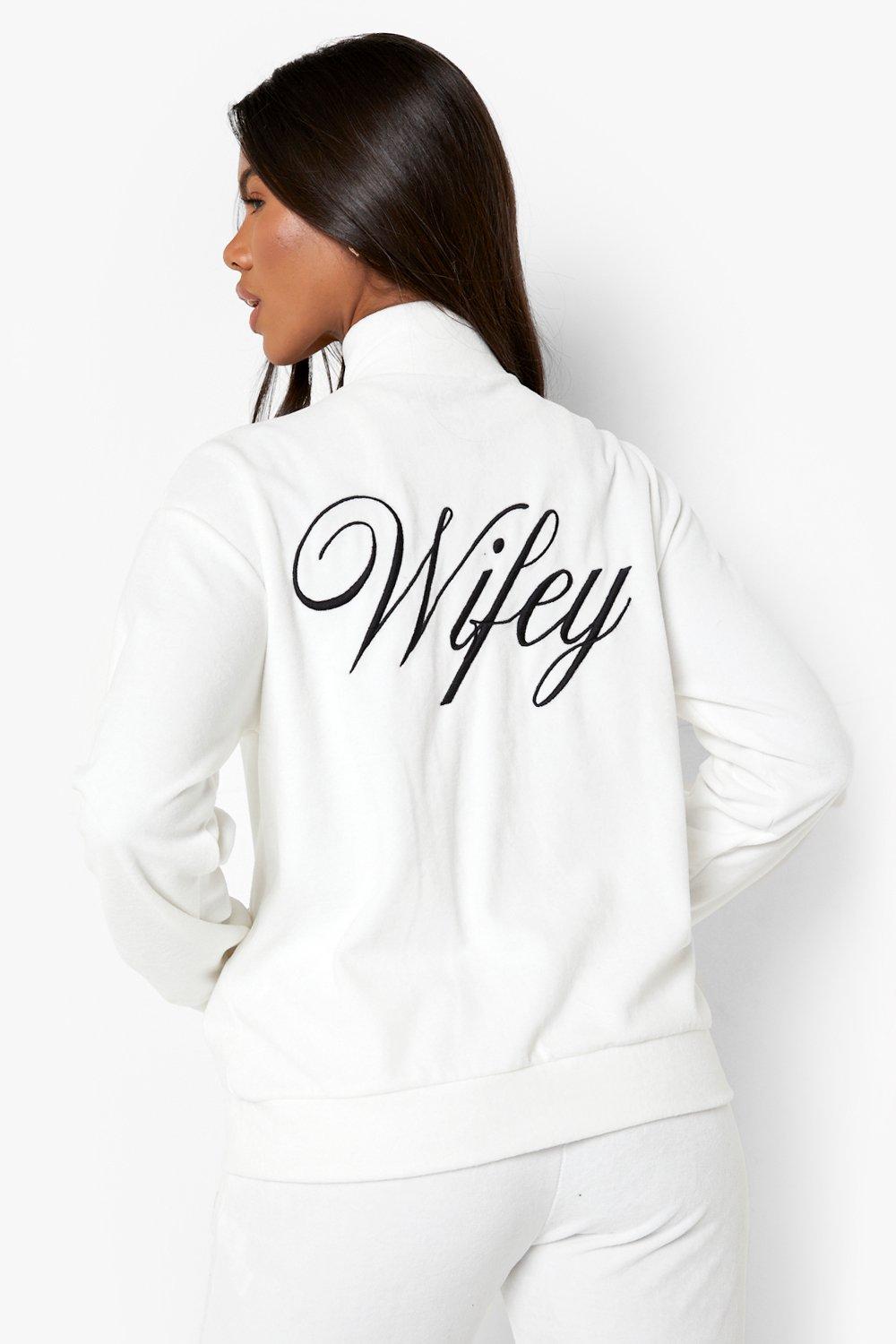 Wifey Bridal Velour Zip Through Tracksuit