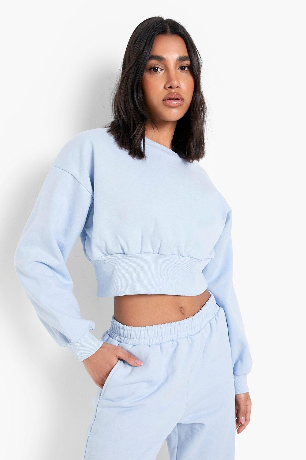 Cropped sweater tracksuit sale