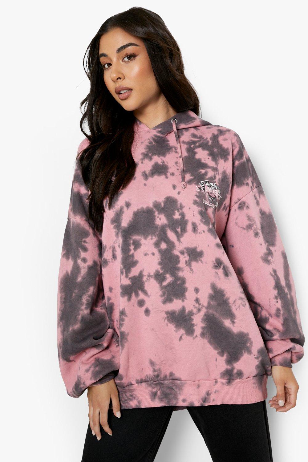 Printed Tie Dye Oversized Hoodie