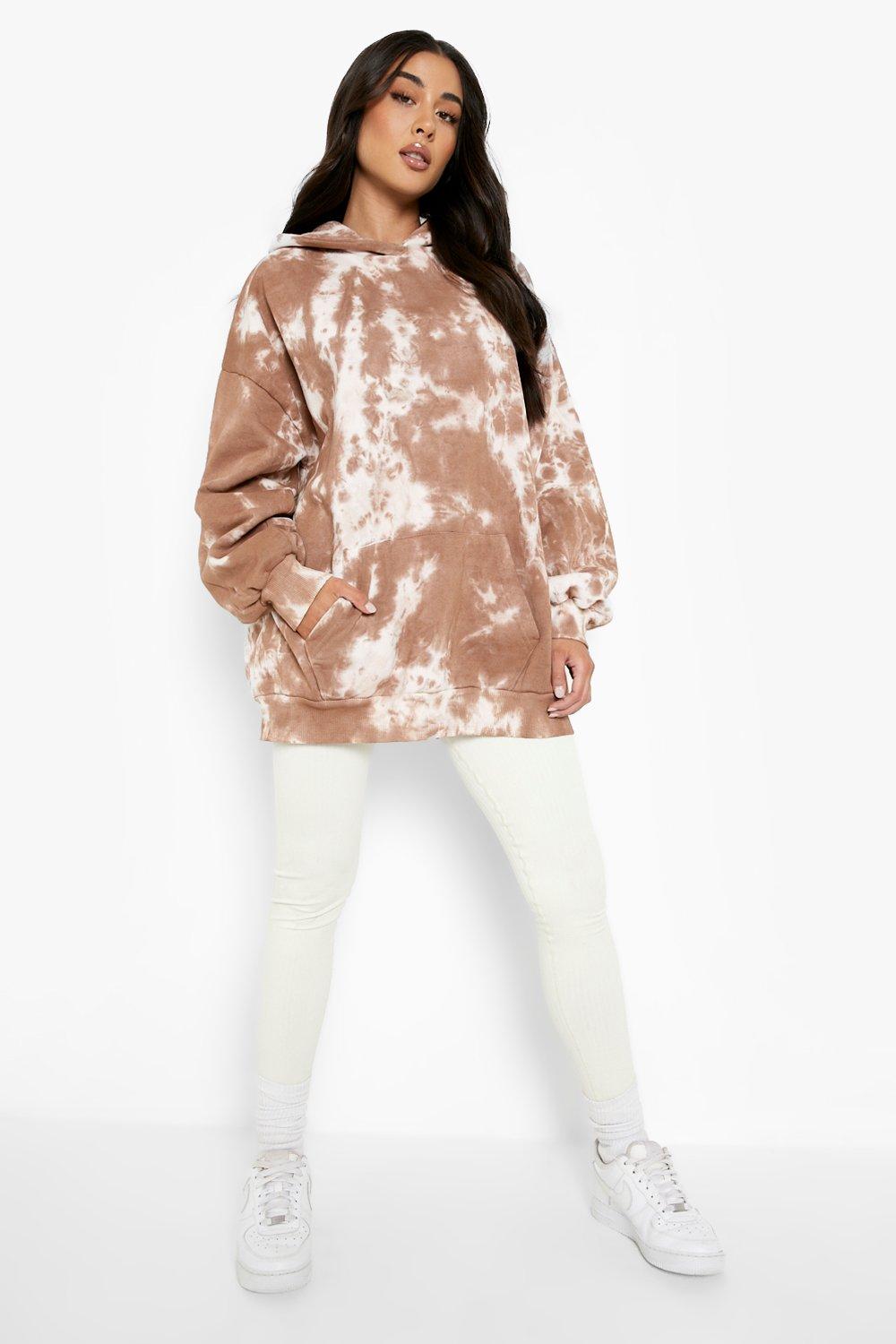 Taupe Tie Dye Oversized Hoodie