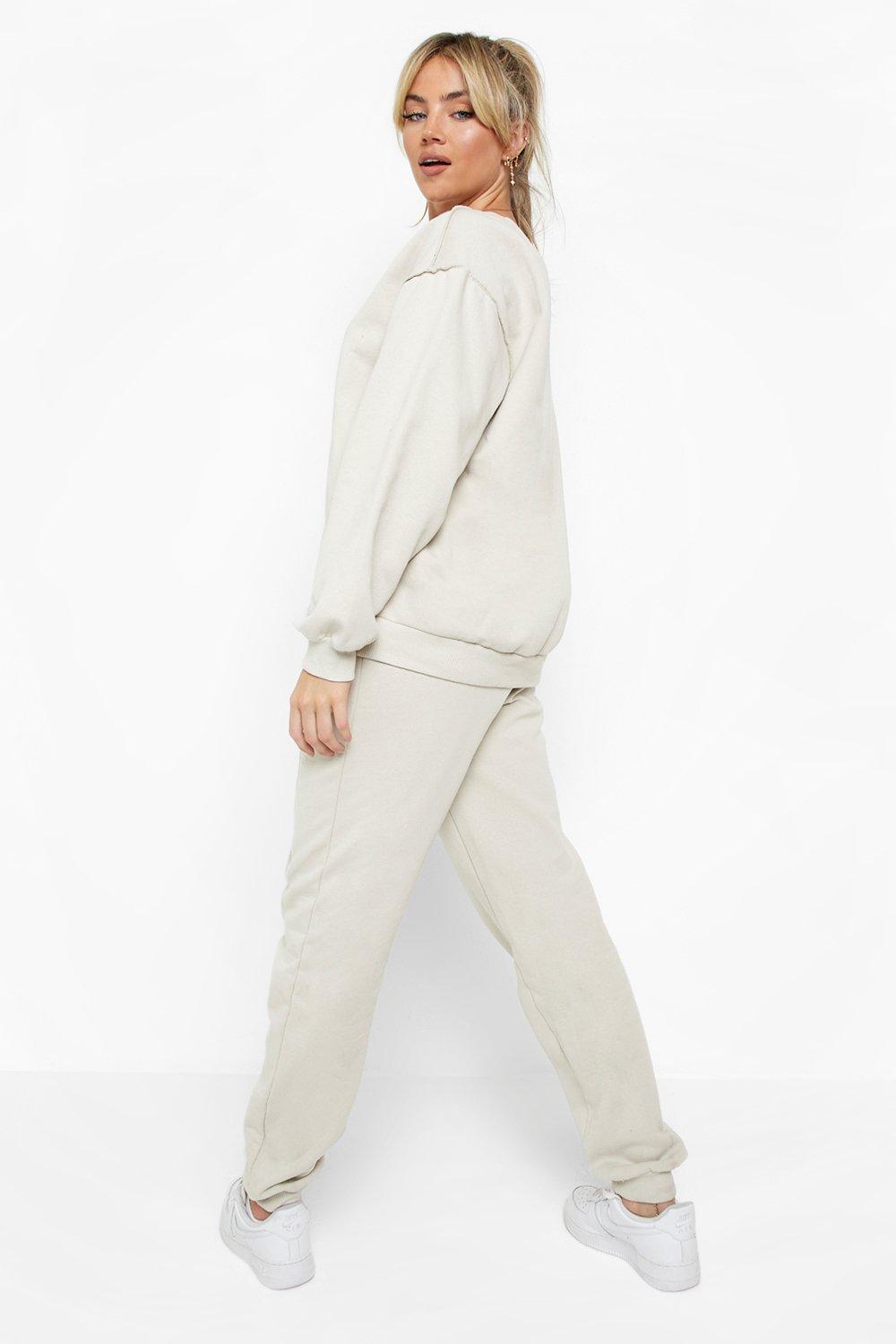 Women s V Neck Sweater Embroidered Tracksuit Boohoo UK