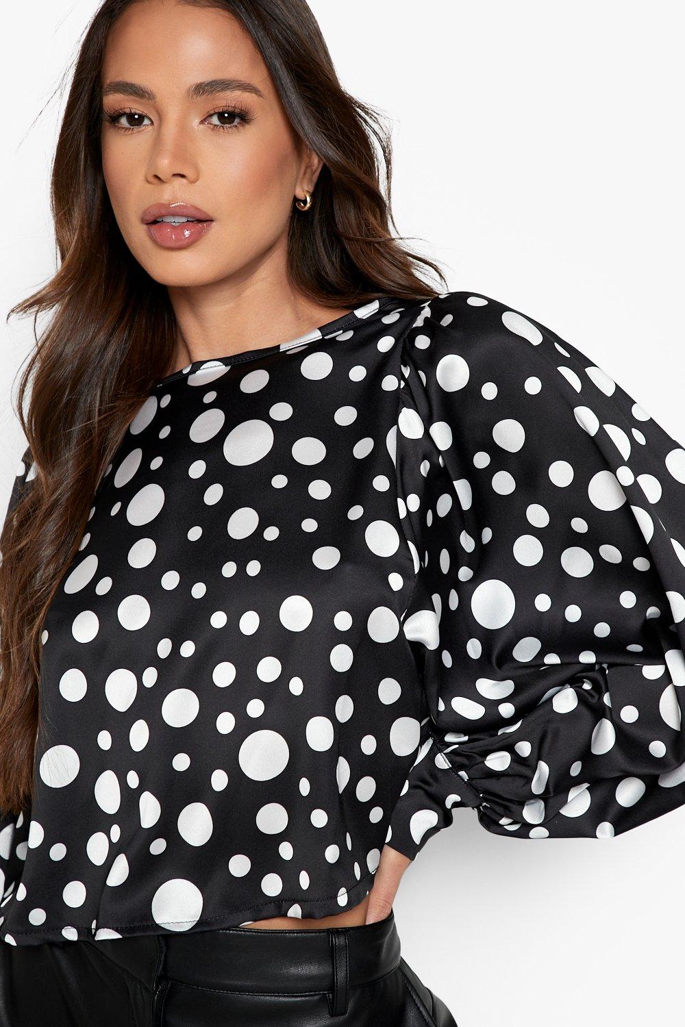 Boohoo polka hot sale dot blouse