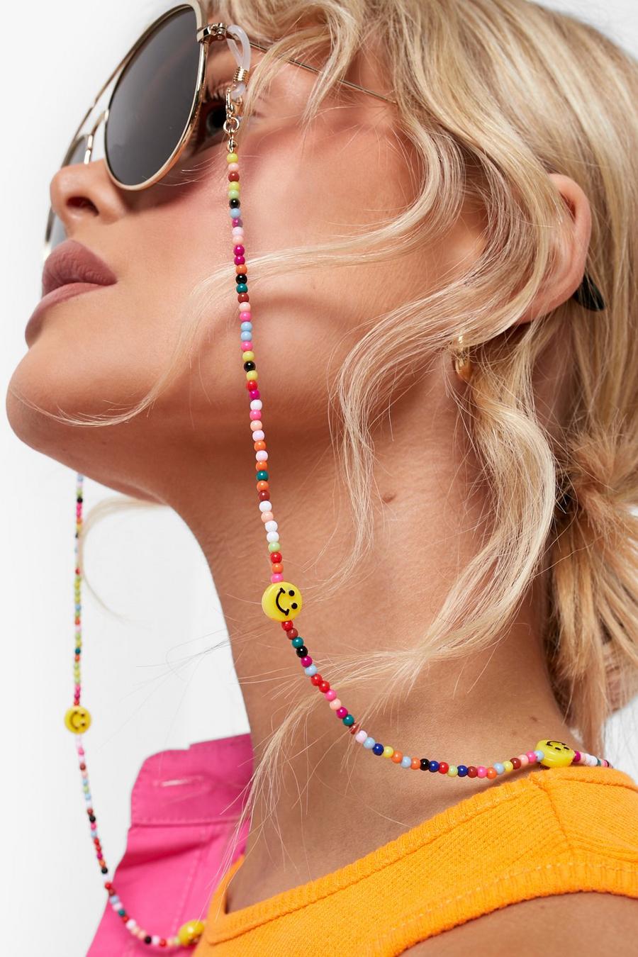 Multi Smiley Bead Charm Sunglasses Chain image number 1