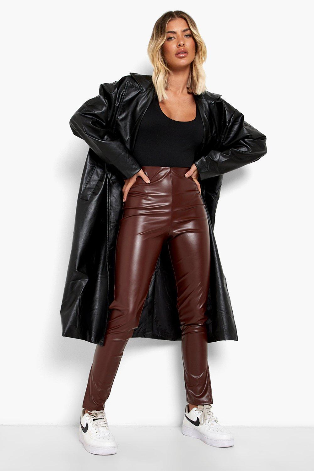 Boohoo Eliza Matte Black Leather Look Leggings, $16, BooHoo