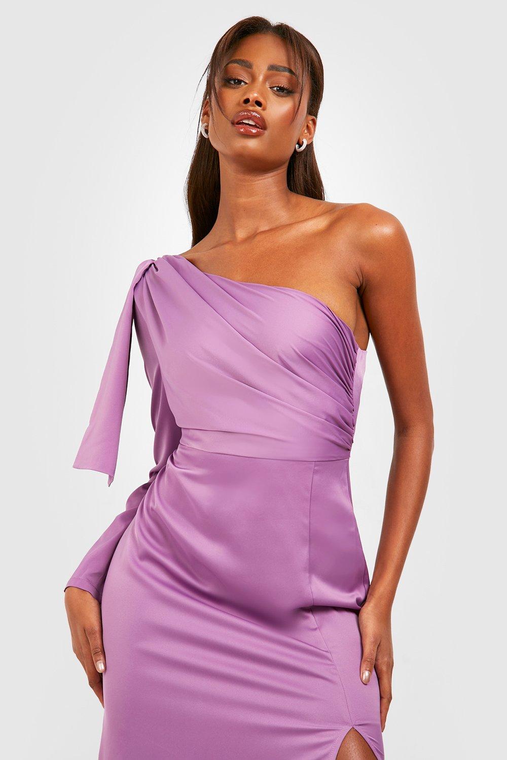 Satin one 2025 shoulder dress