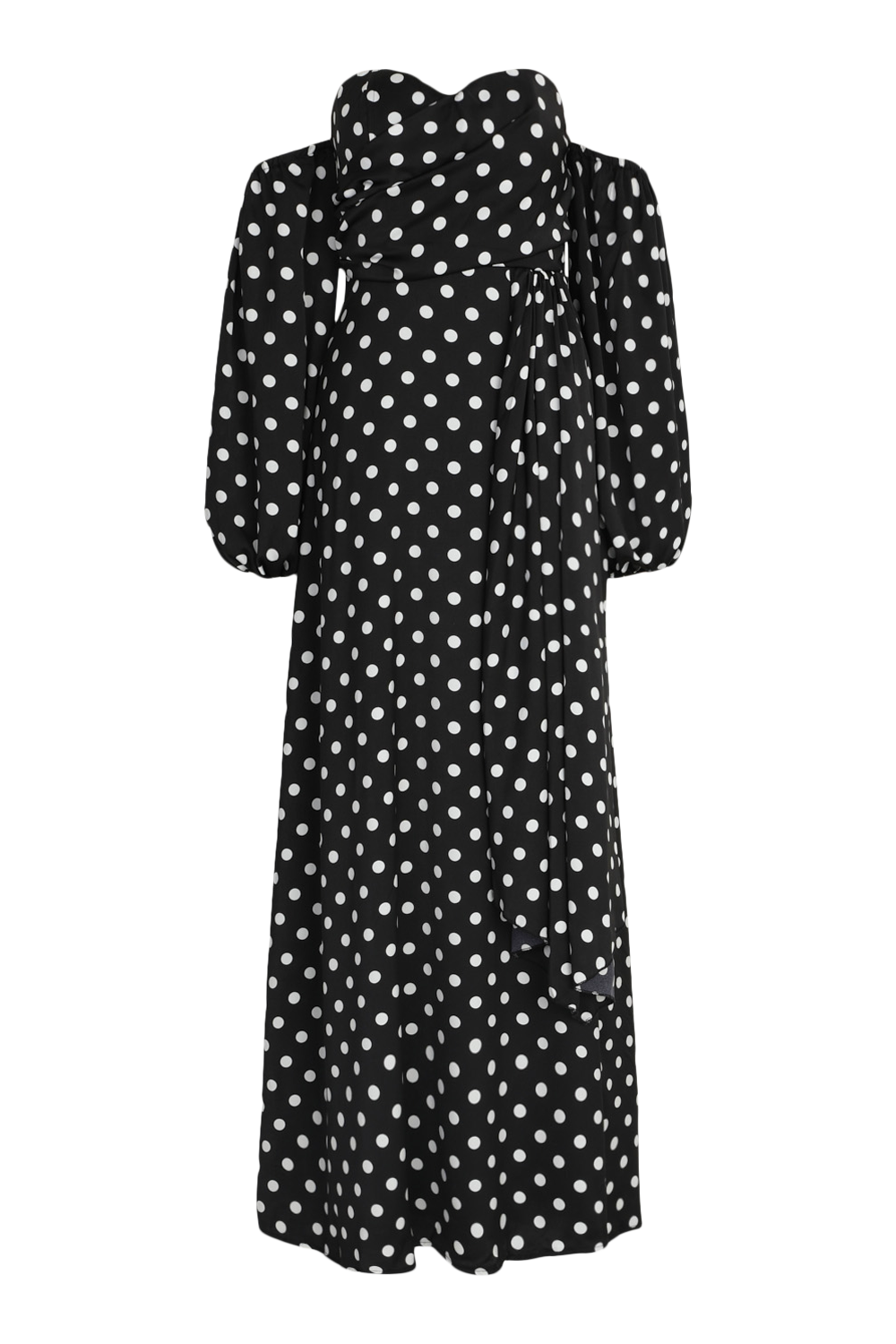 Polka Dot Off The Shoulder Maxi Dress