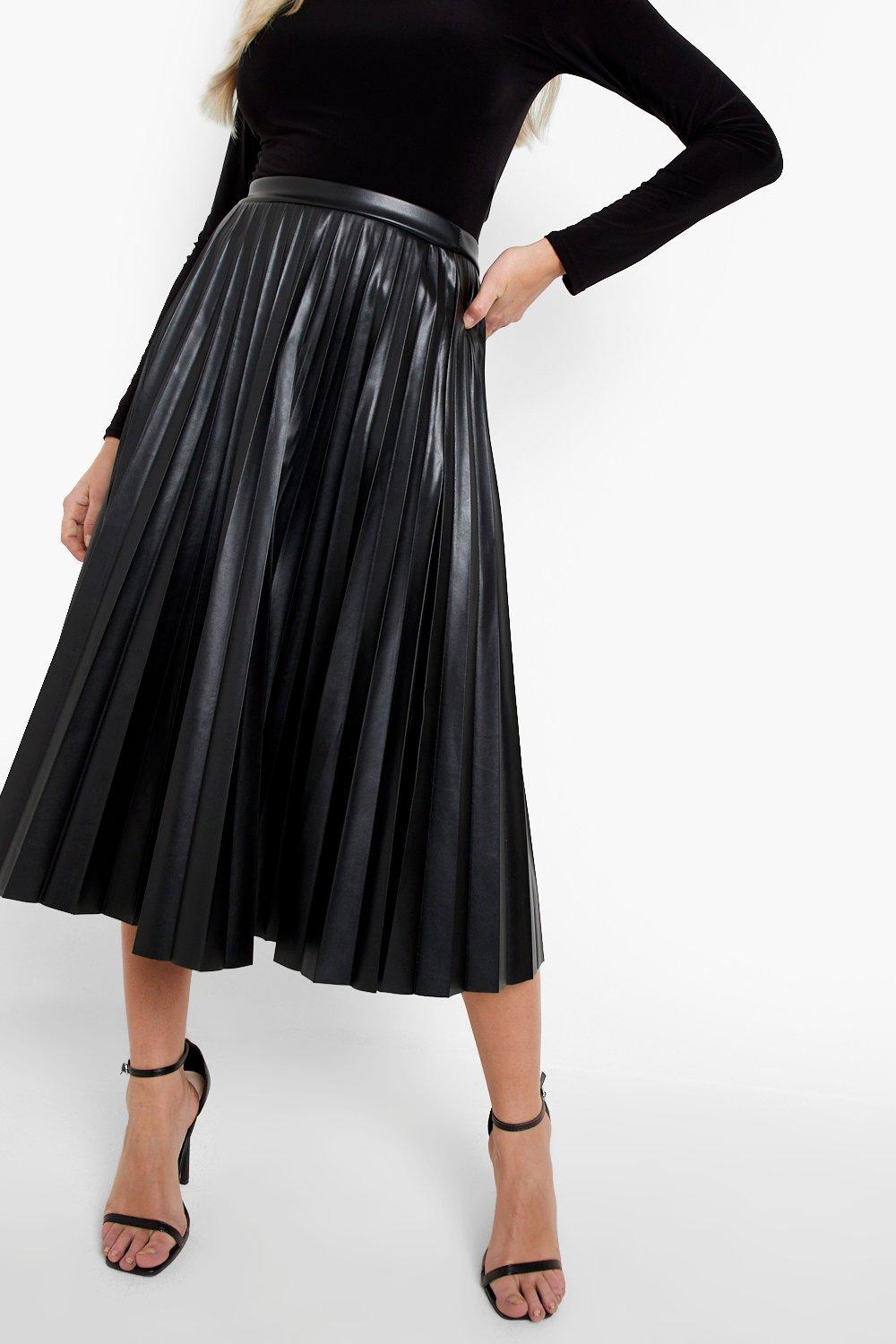 Leather midi skater skirt new arrivals