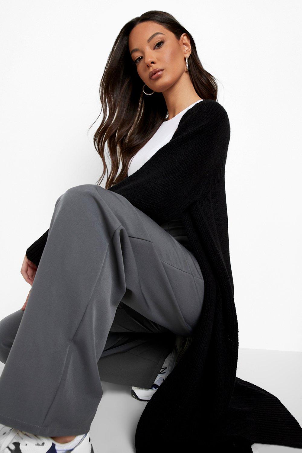 Women s Knitted Oversized Longline Cardigan Boohoo UK