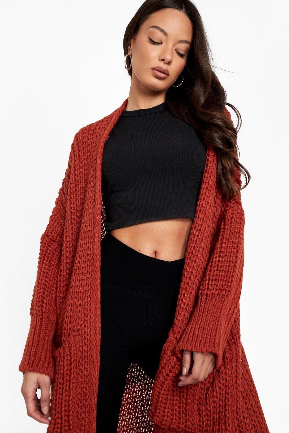 Rust sale longline cardigan