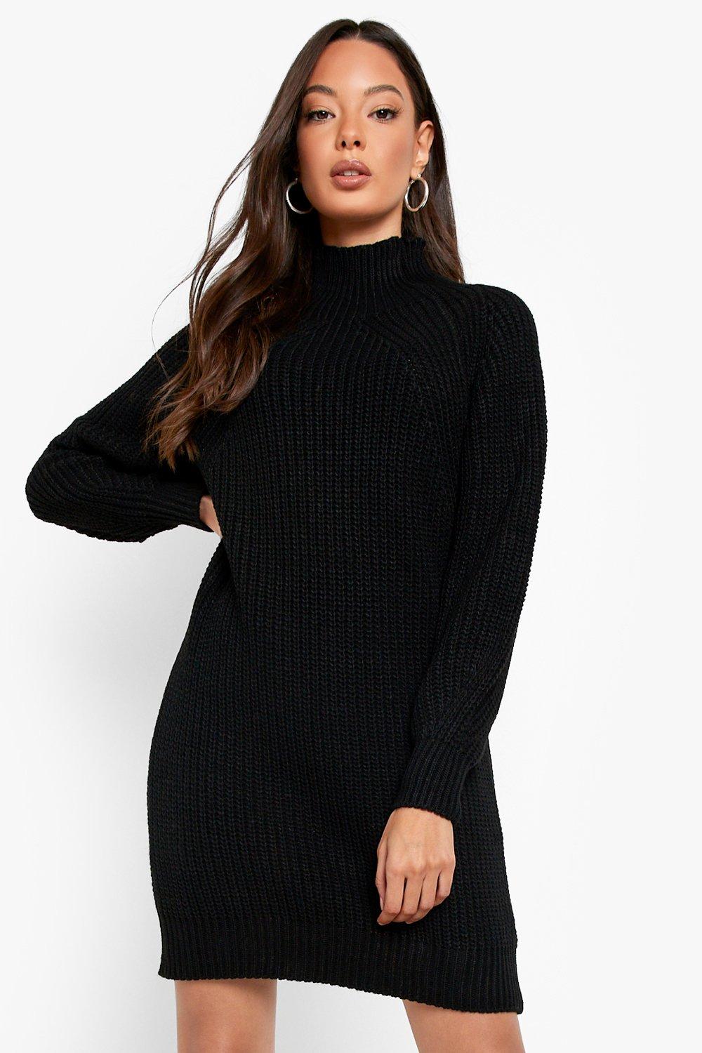 Ladies black best sale knitted dress