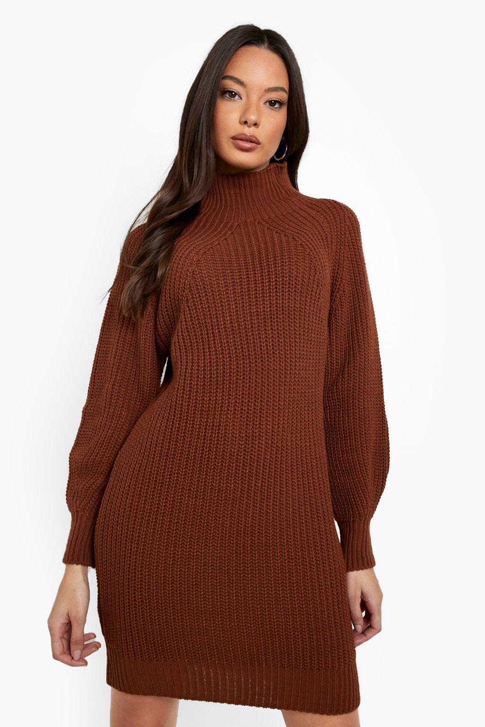 Knitted High Neck Jumper Dress