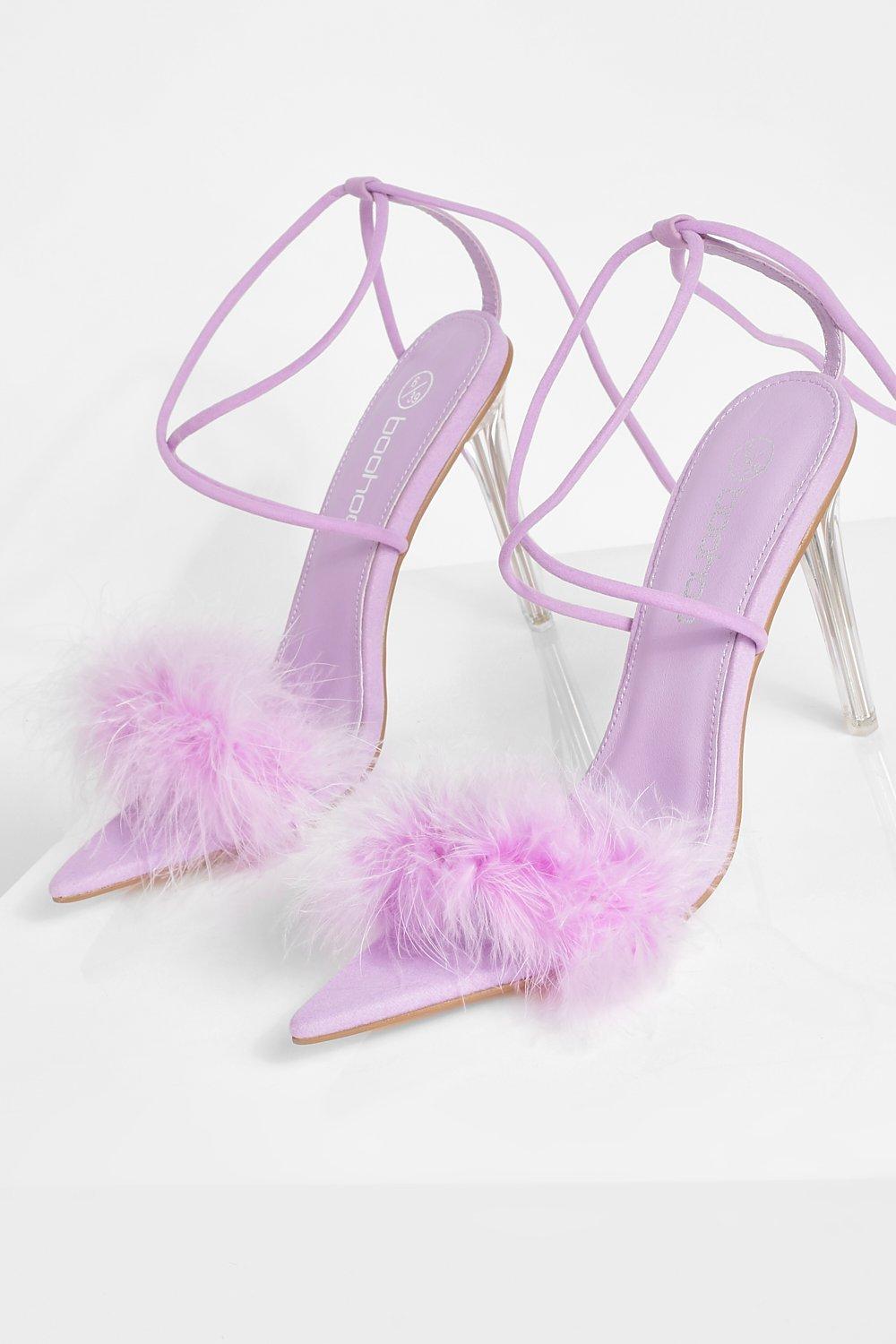 Lilac sales fluffy heels