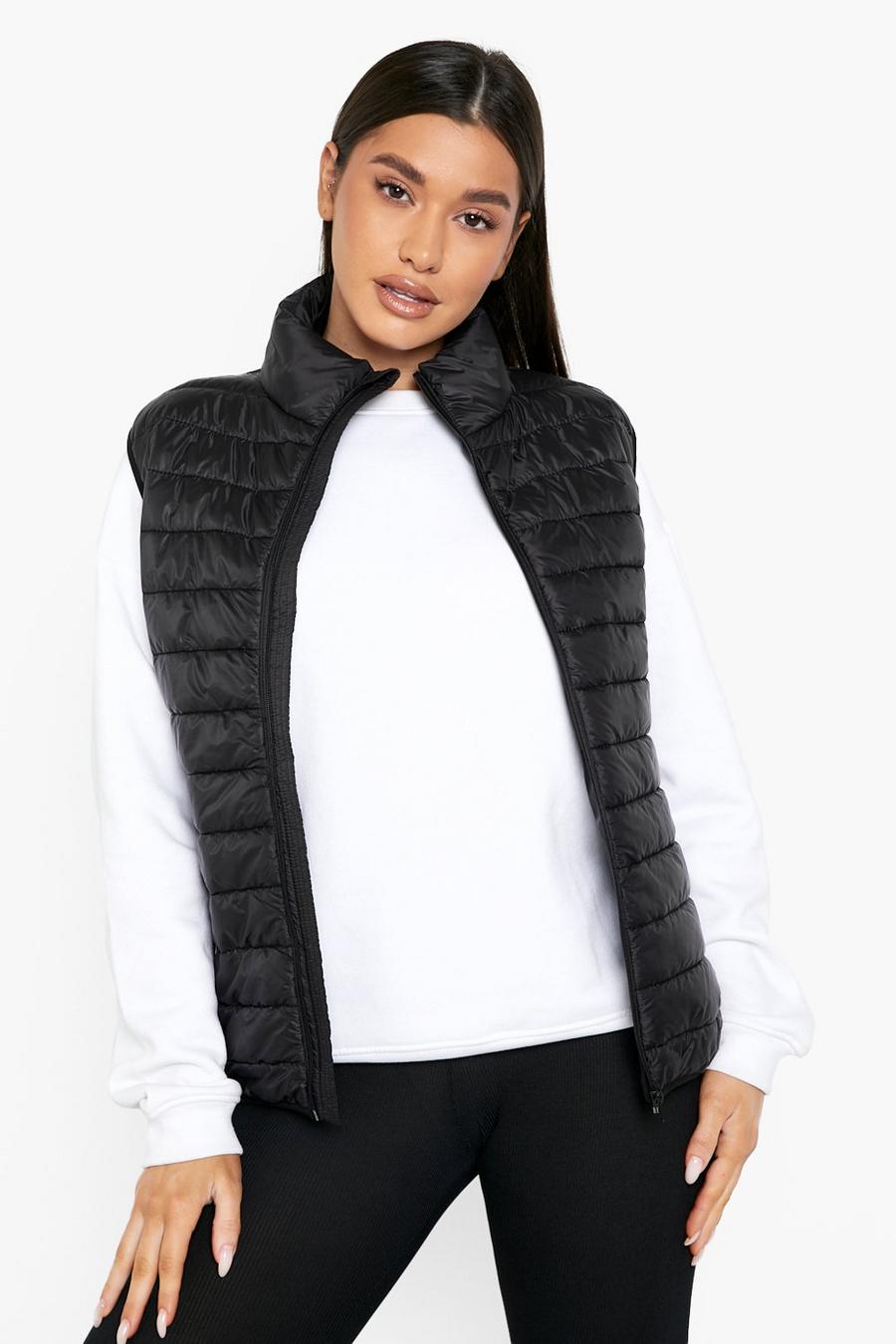 Black Padded Woman Active Gilet image number 1