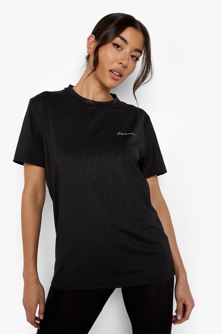 Black Oversized Active T-Shirt image number 1