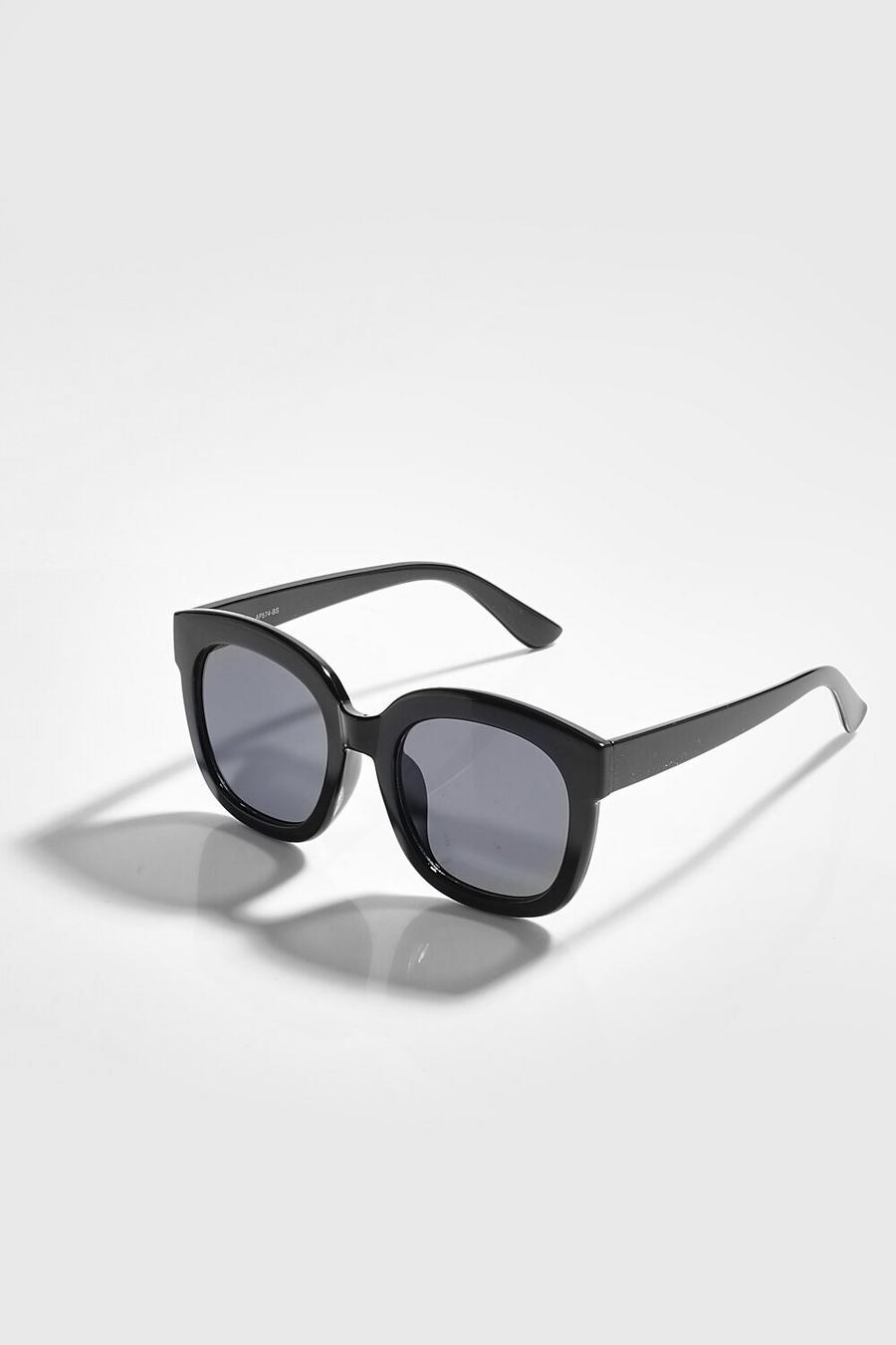 Eckige Oversize Sonnenbrille, Black noir