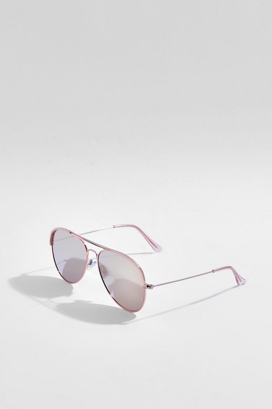Rose Gold Lens Aviator Sunglasses