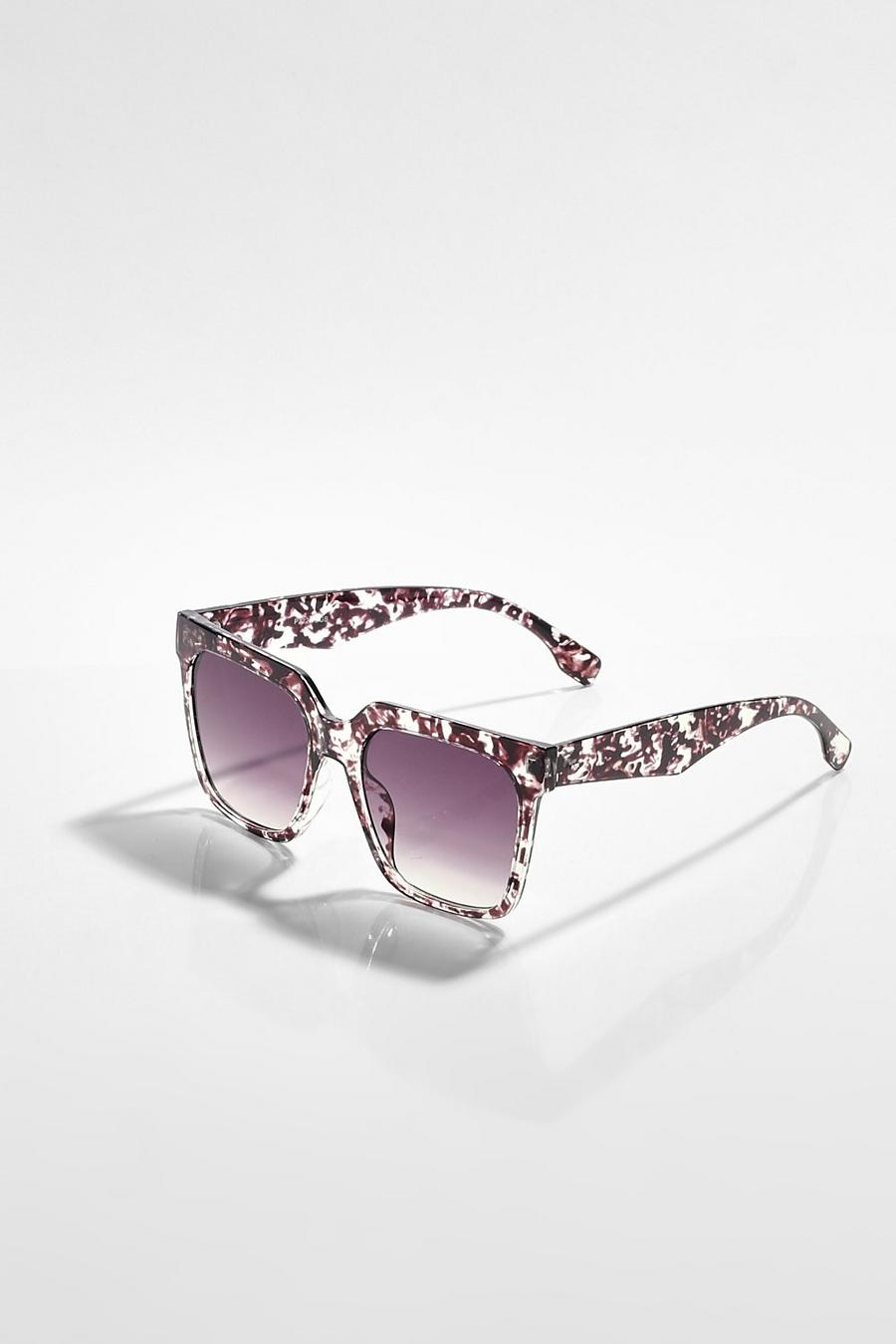 Super klobige Oversize Sonnenbrille mit Schildplatt Rahmen, Brown