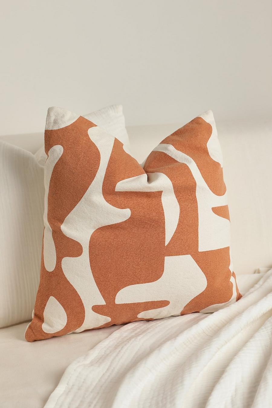 Cream Abstract Print Decorative Cushion image number 1