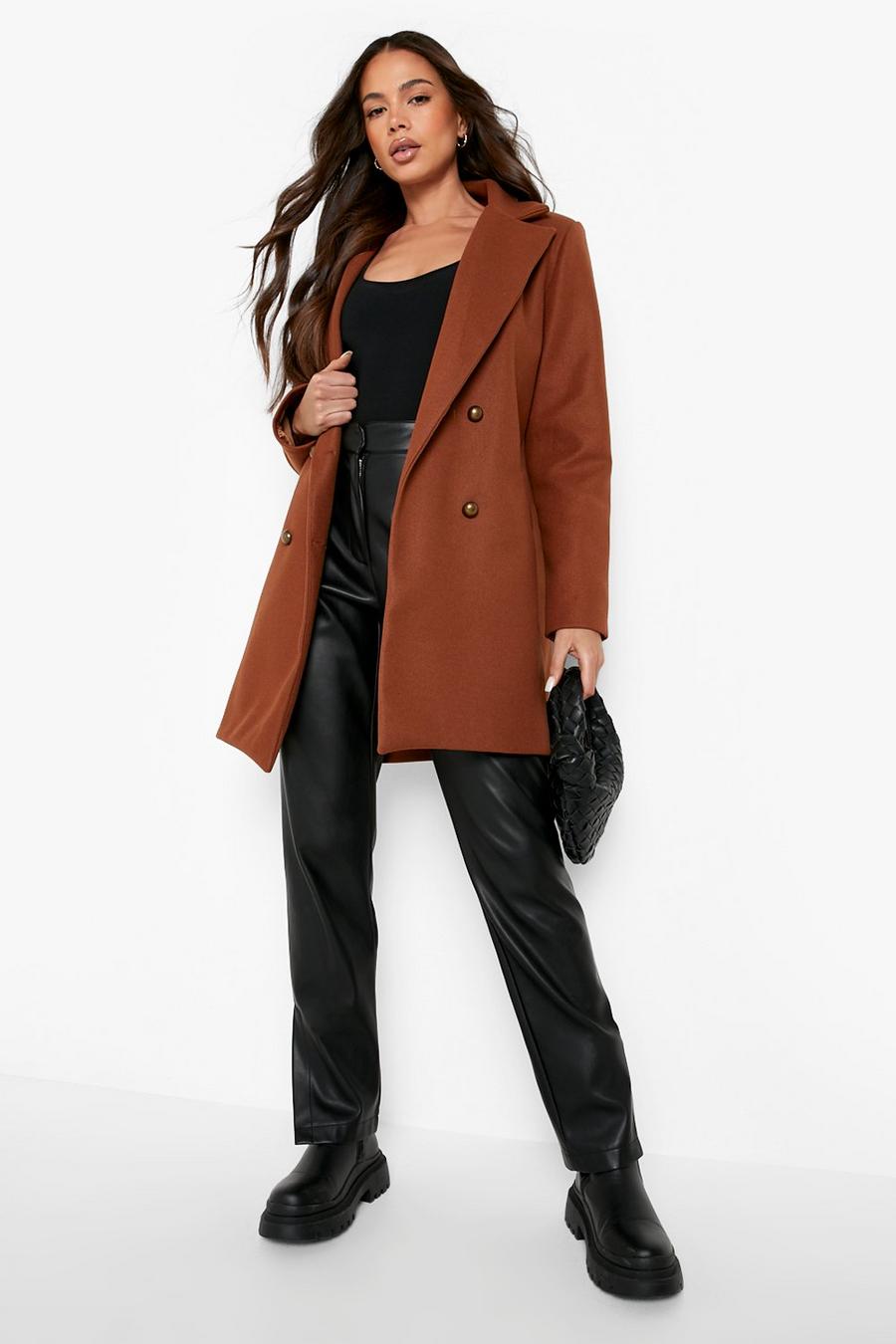Eve in Paradise Wool Coat brown classic style Fashion Coats Wool Coats 