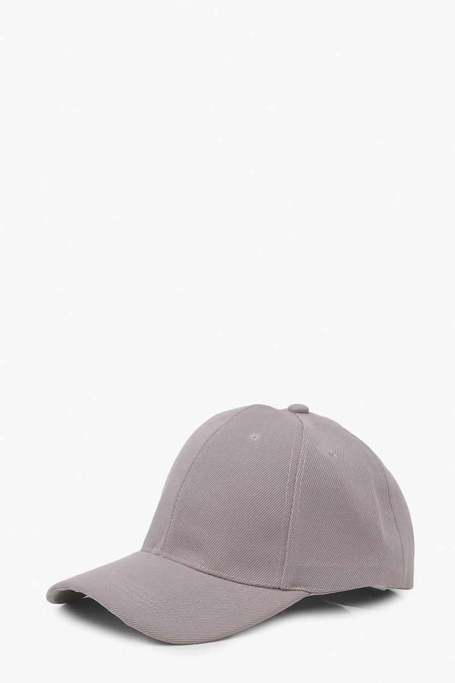 Grey Plain Baseball Cap