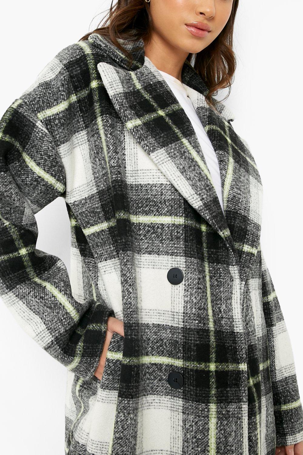 Boohoo check outlet coat