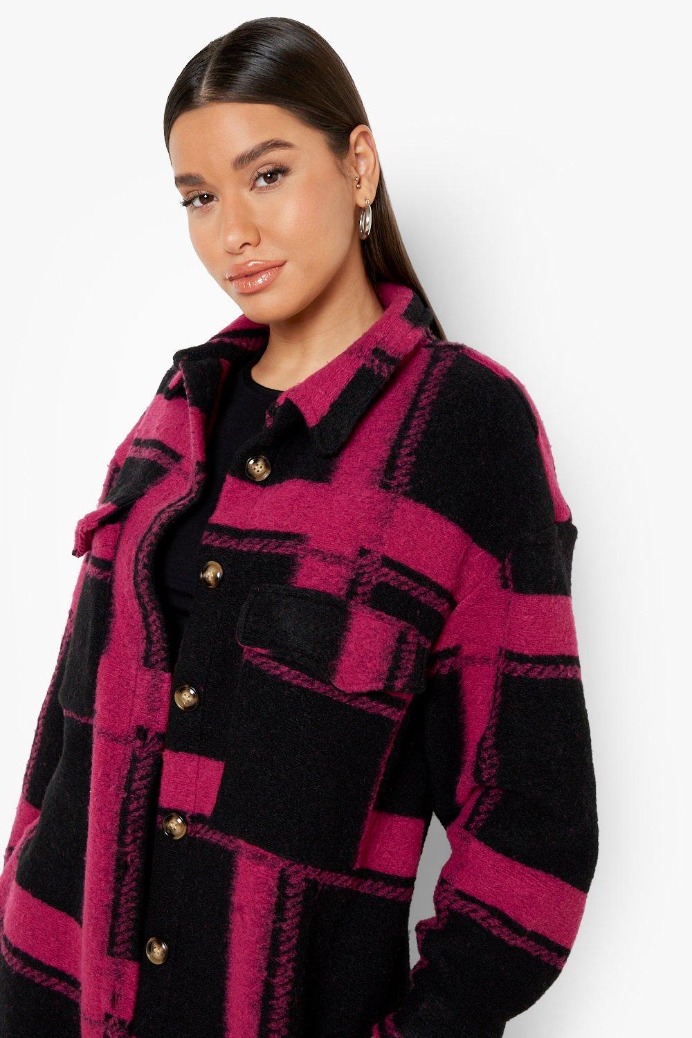 pink wool shacket