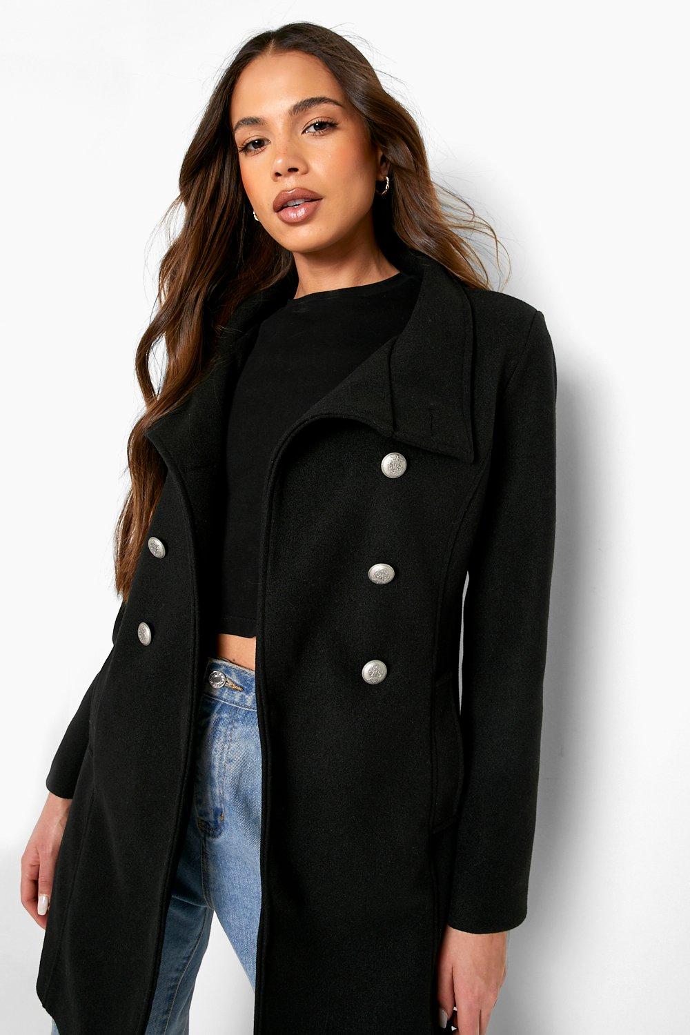 Boohoo military coat sale