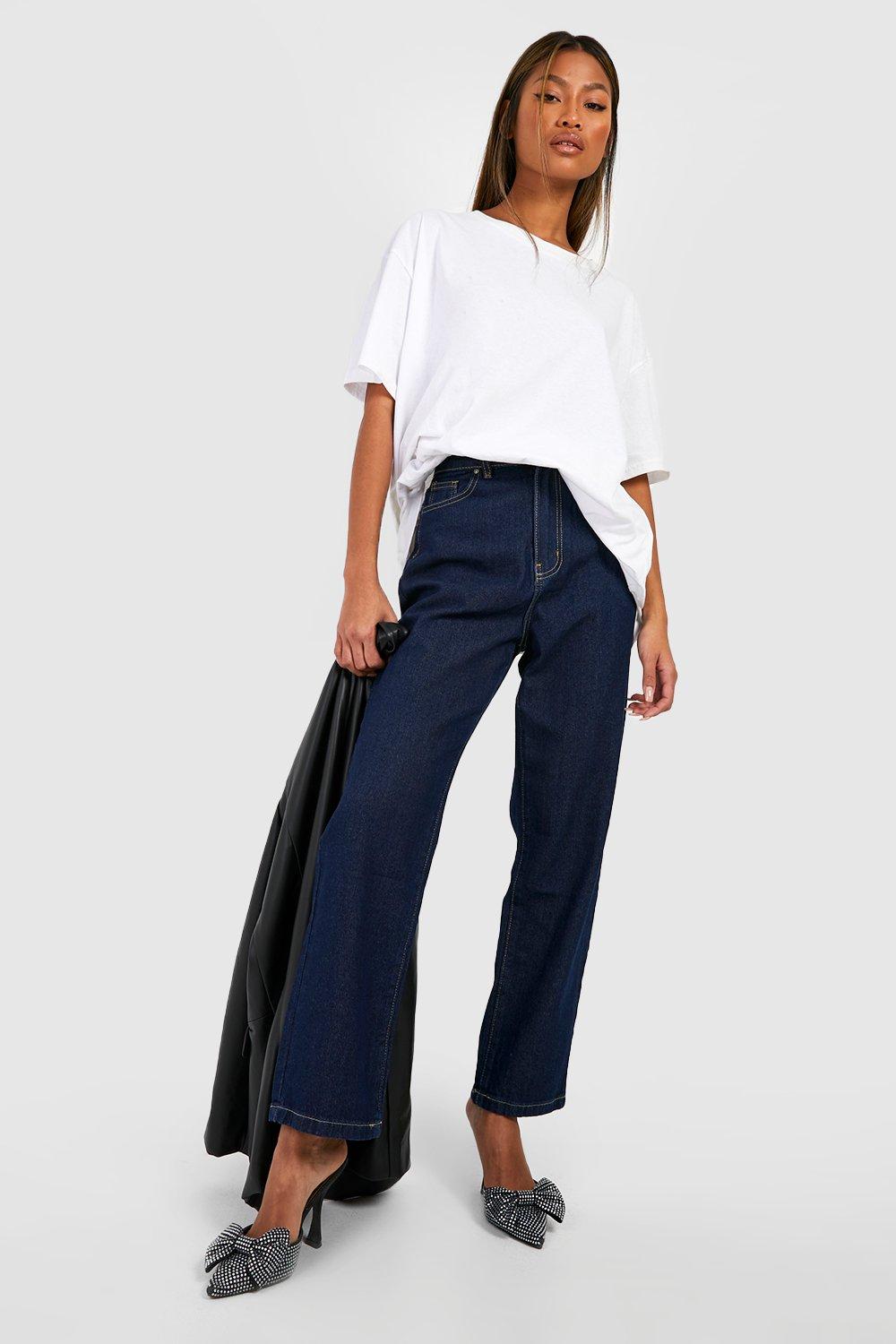 Basics High Waisted Straight Leg Jeans