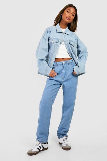 Basics High Waisted Straight Leg Jeans light wash