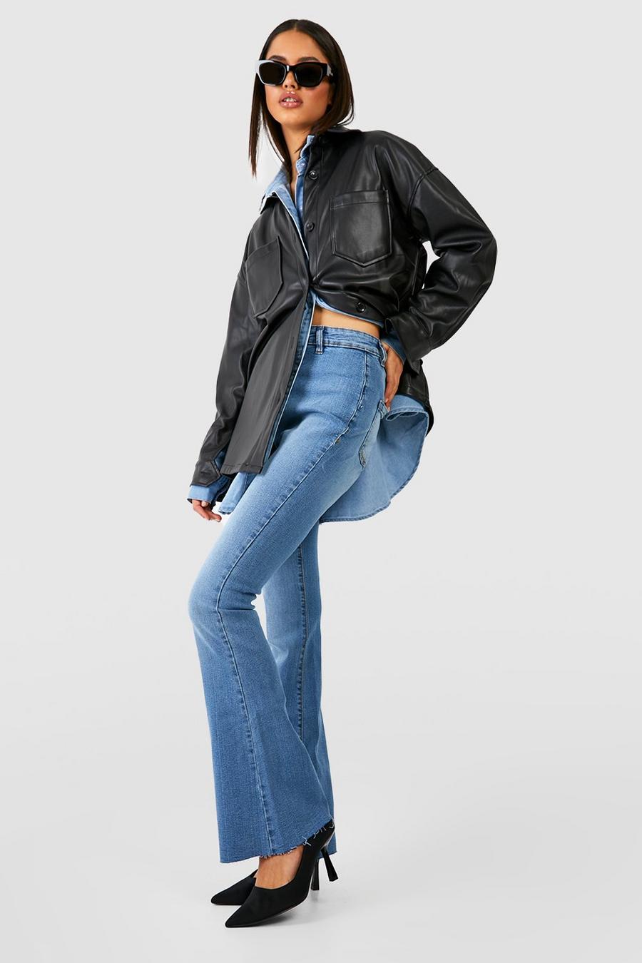 Mid blue Flared High Waist Jeans image number 1