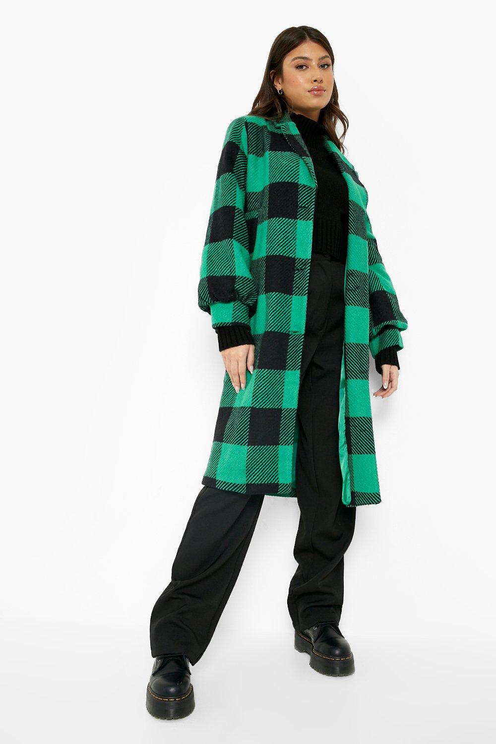 puff sleeve wool coat