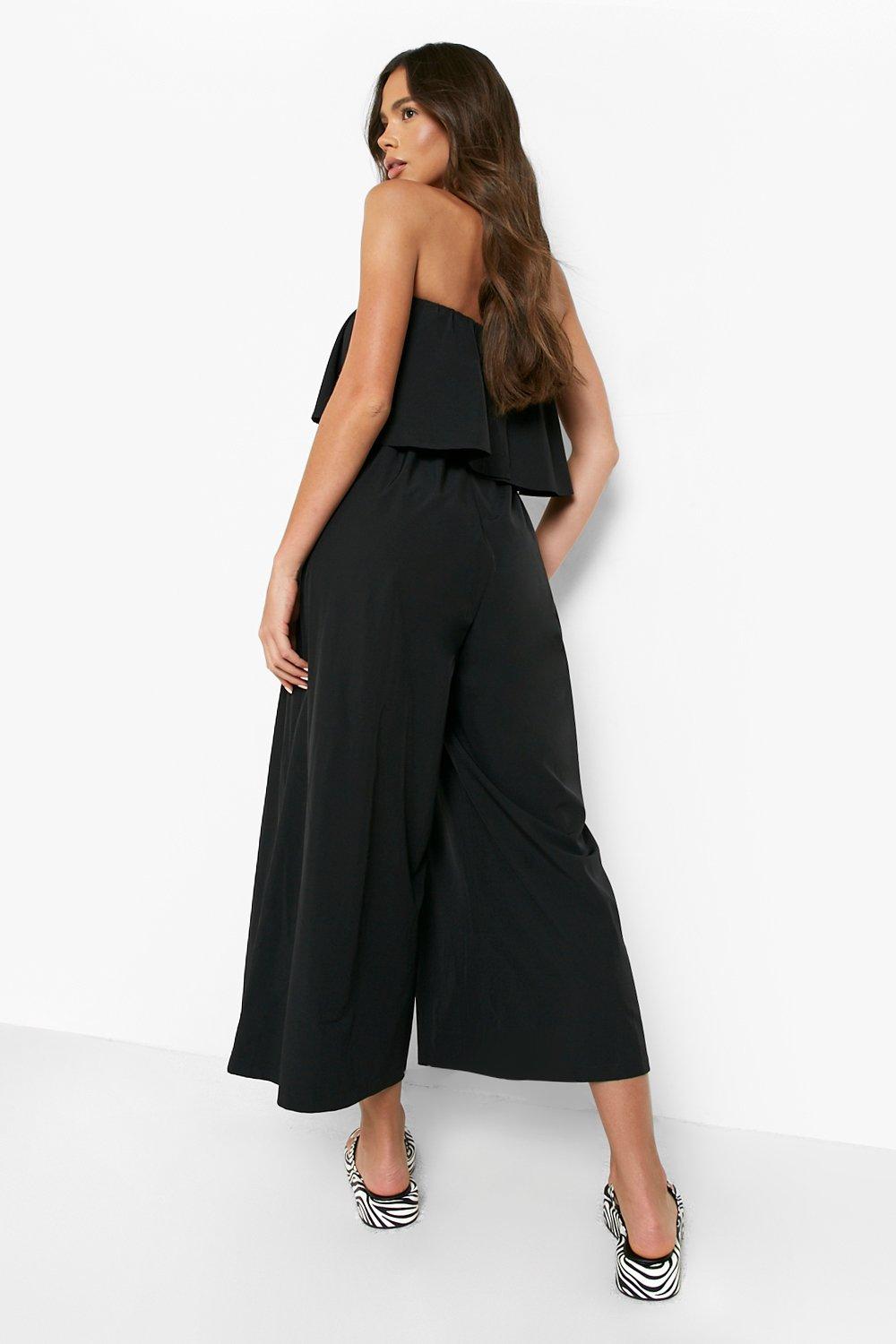 Black bandeau culotte jumpsuit online