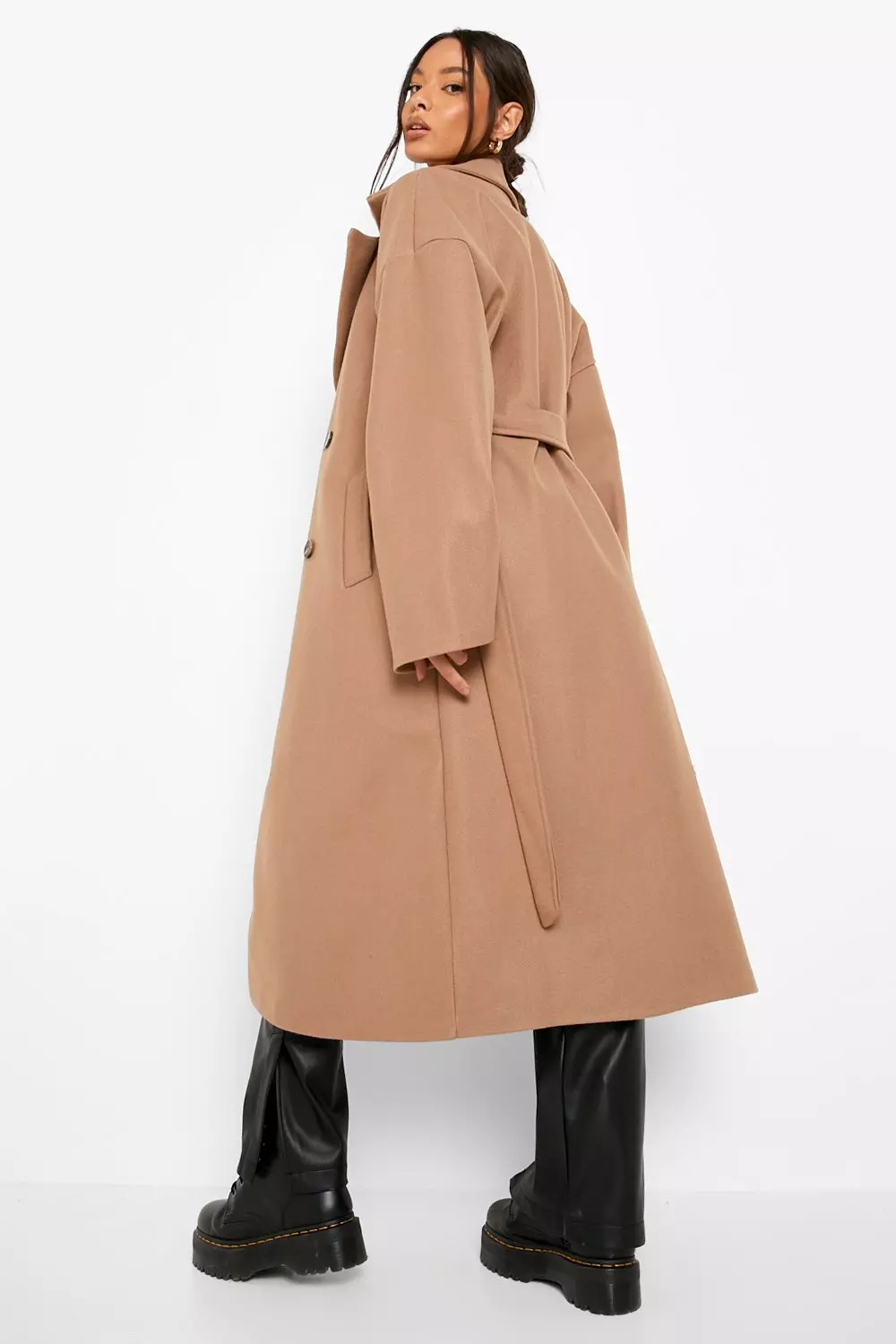 Boohoo oversized sleeve outlet wool look coat