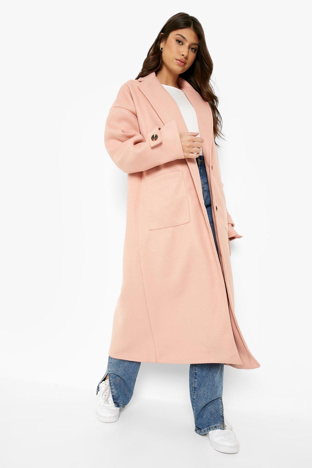 Boohoo pink coat best sale