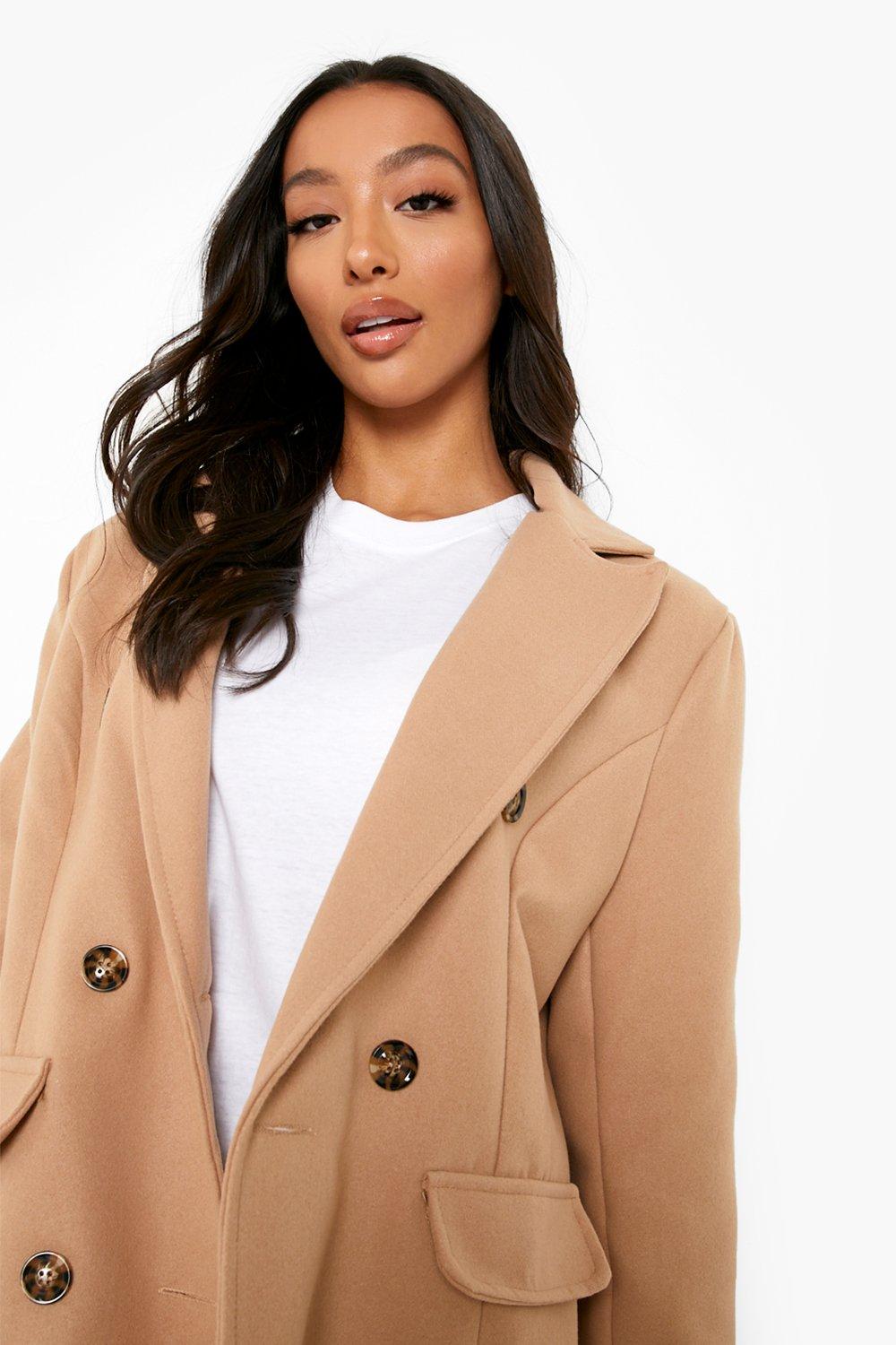 boohoo Women's Double Breasted Tailored Coat