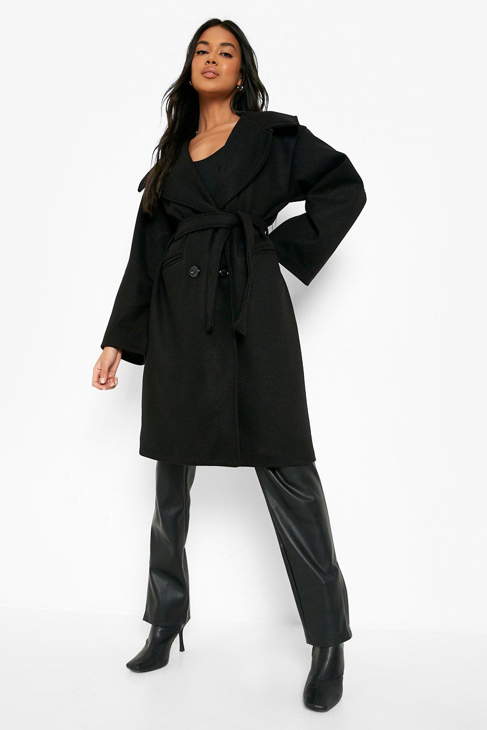 Boohoo double breasted coat best sale