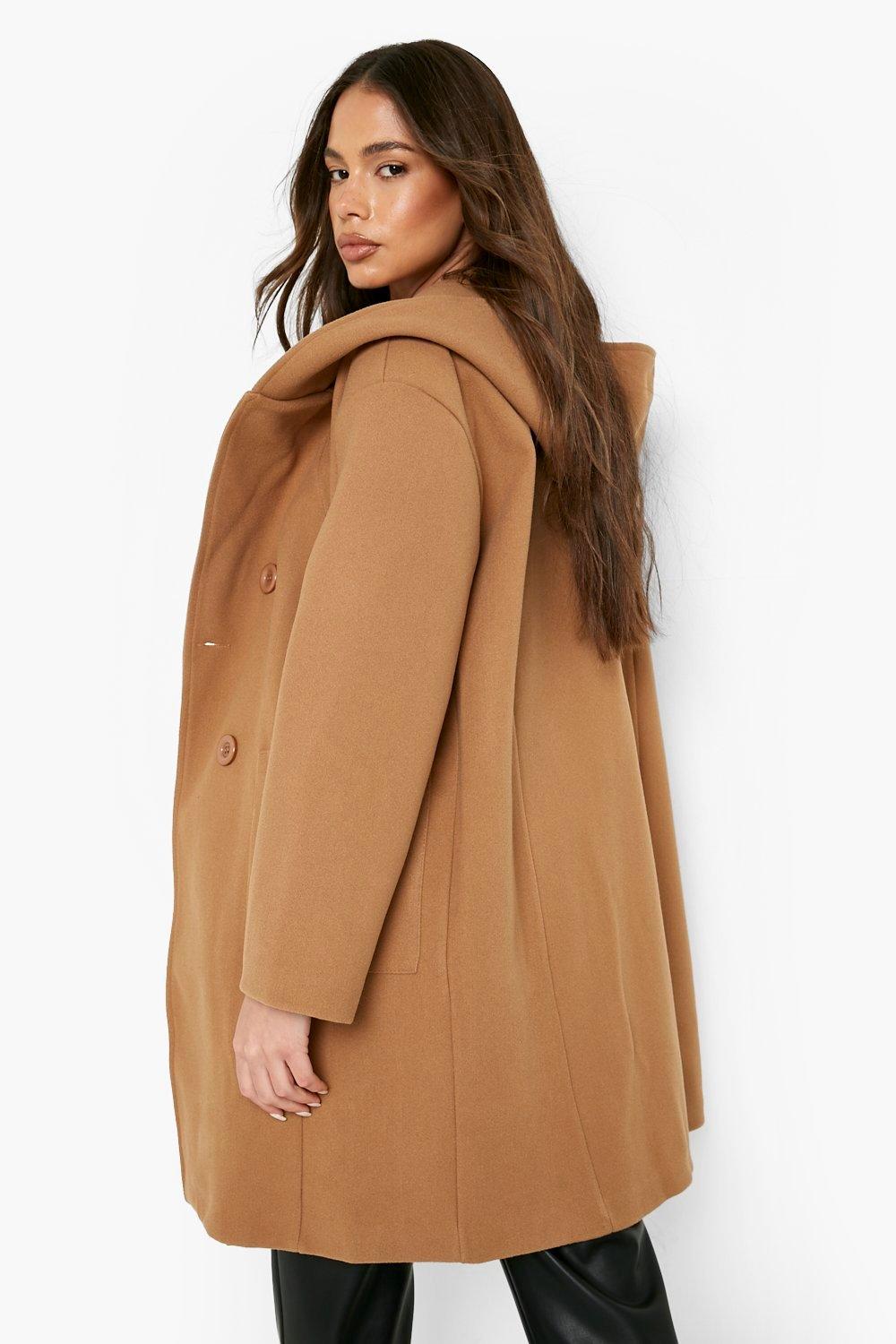 Manteau laine best sale avec capuche femme