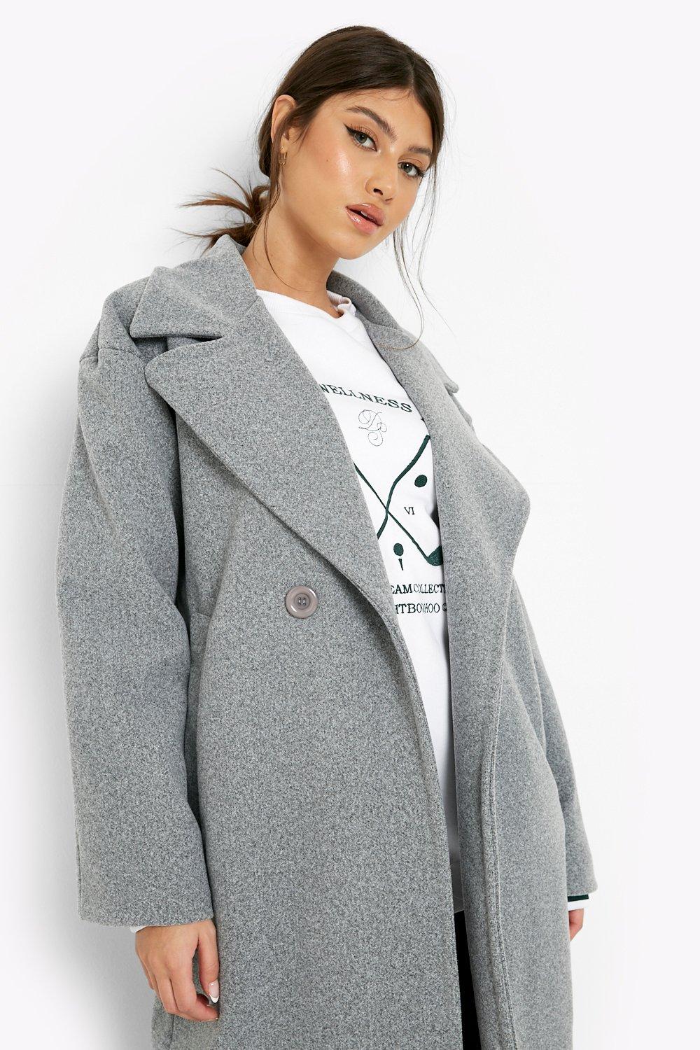 Manteau gris online oversize