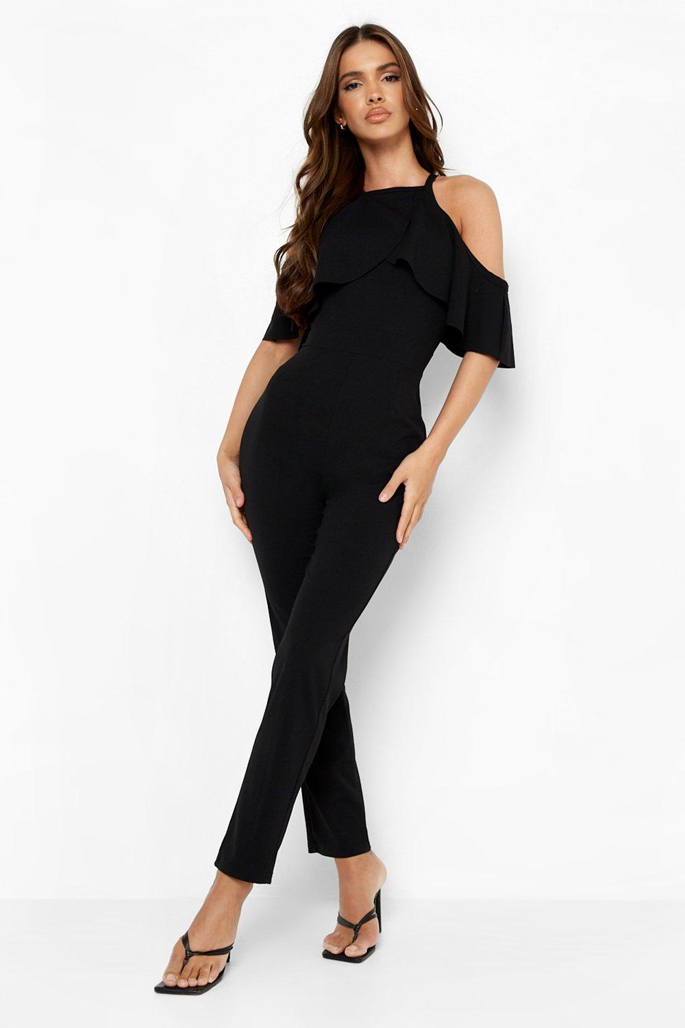 Black cold shoulder jumpsuit online