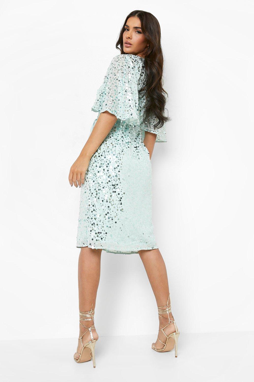 mint green embellished dress