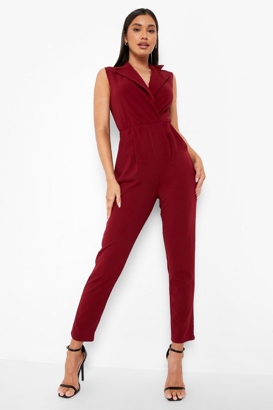 Berry Sleeveless Tailored Jumpsuit image number 1