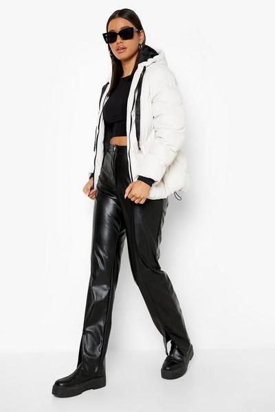 boohoo stone Quilt Detail Hooded Puffer